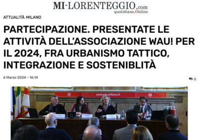 PRESENTATE LE ATTIVITÀ DELL’ASSOCIAZIONE WAU! PER IL 2024, FRA URBANISMO TATTICO, INTEGRAZIONE E SOSTENIBLITÀ