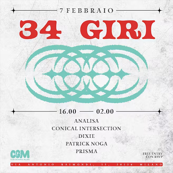 34 giri @ Club Giovanile Milano
